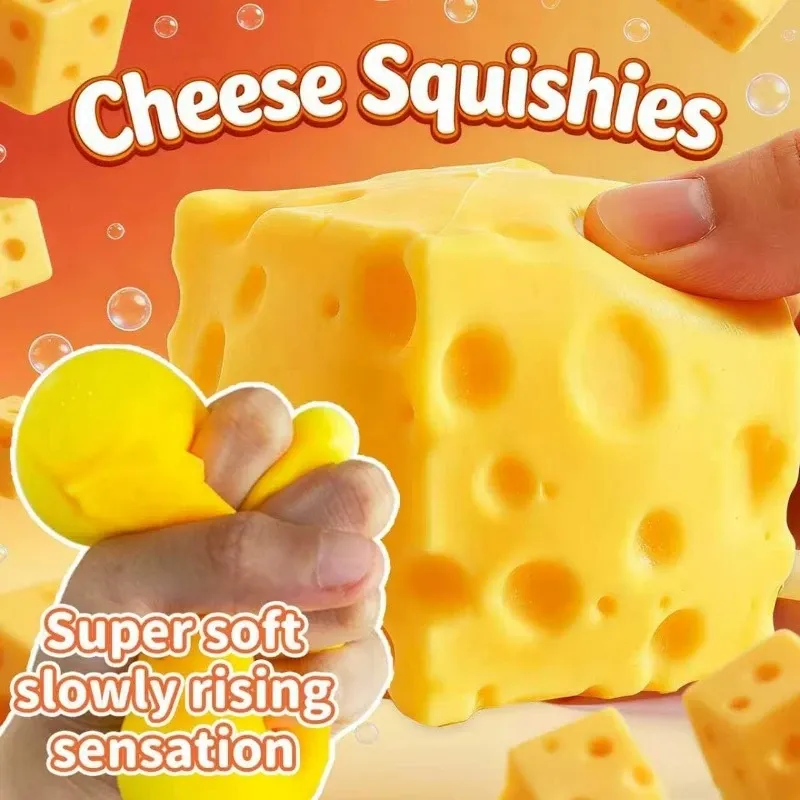 1 Oversized Cheese Stress Relief Toy – Slow-Rebound Giant Soft Cheese Squishy Ball, Kids' Party Favor, Desktop Decoration, Office Relaxation Item — image 4