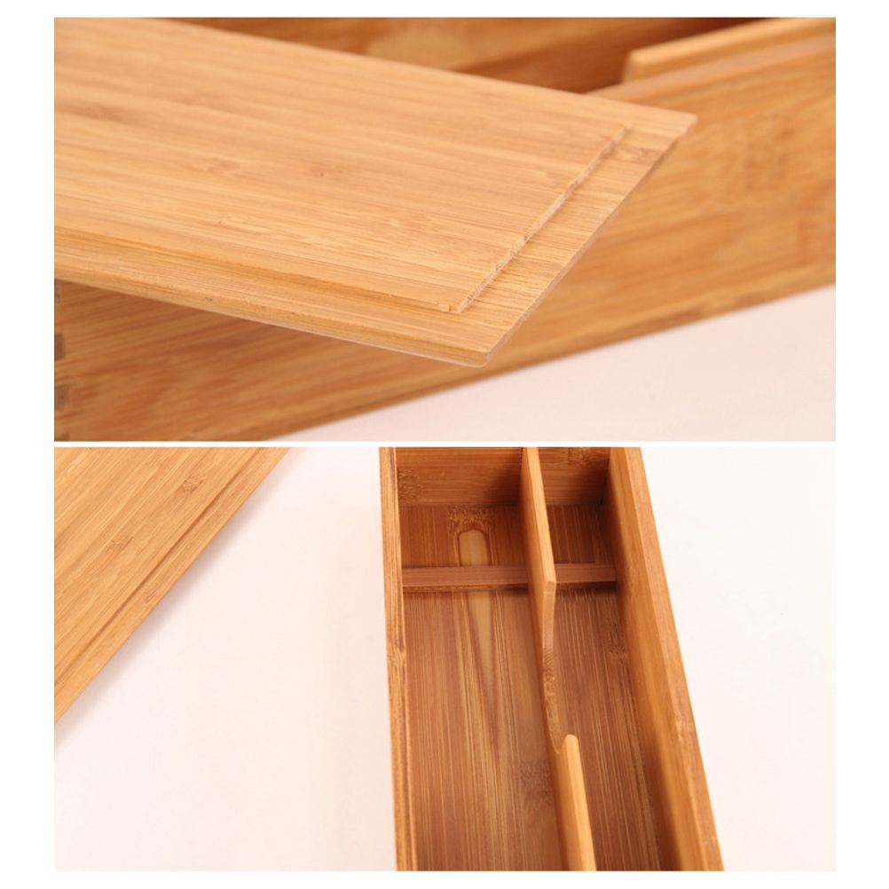 Bamboo Cutlery Storage Box Wooden Storage Container for Tableware Cosmetics โ image 3