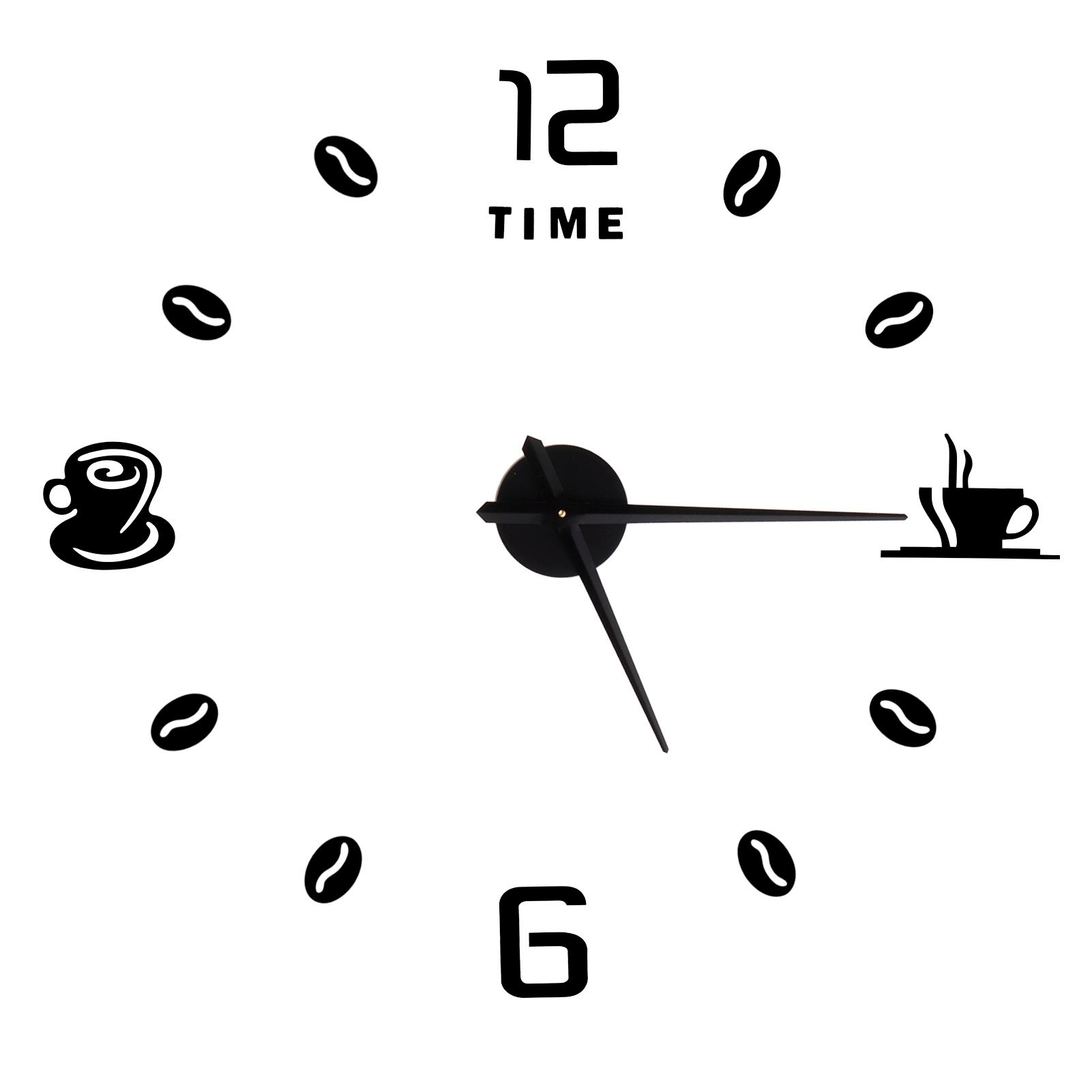 Modern Large Frameless DIY Wall Clock Mirror Surface Sticker for Home Office Room DecorBlack โ image 4