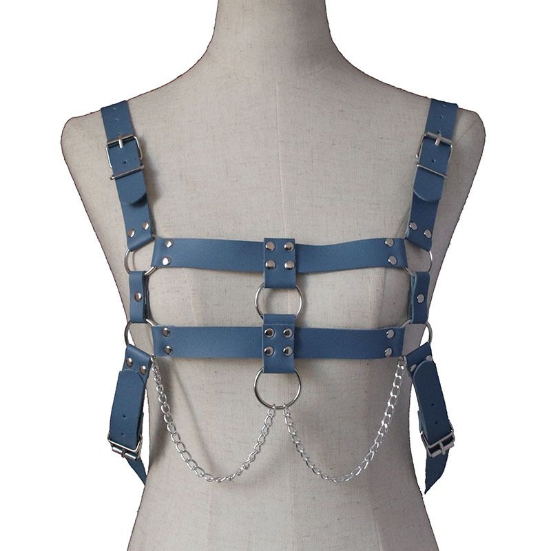 AX Punk PU Cross Strap for Men and Women Red โ image 5