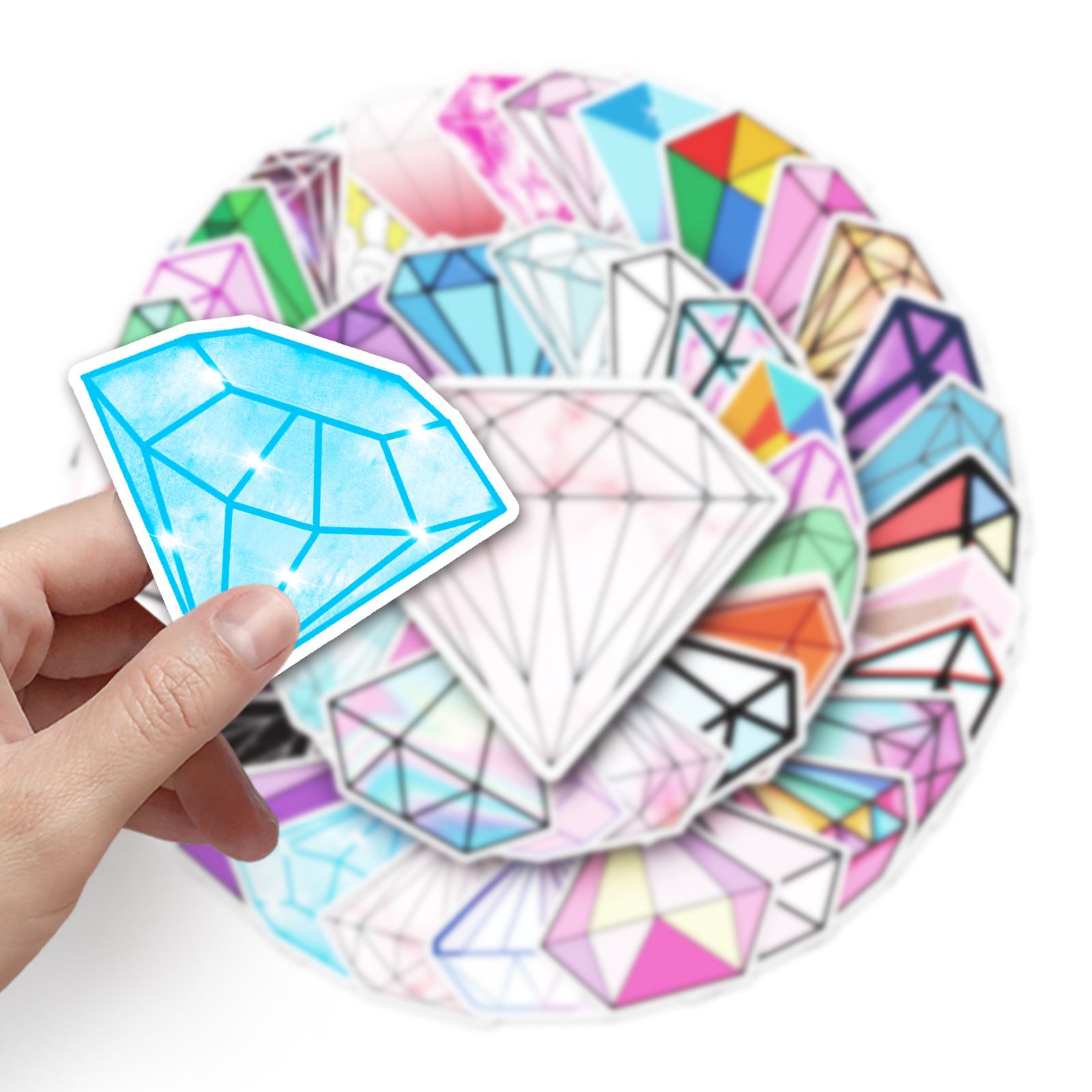 Diamond Stickers 50 Pack Cute Crystal Water Bottles Stickers-Waterproof Stickers for Skateboard,Laptop,Computer,Refrigerator,Cup — image 2