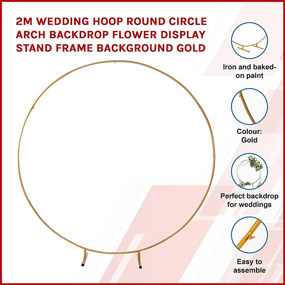 2M Wedding Hoop Round Circle Arch Backdrop Flower Display Stand Frame Background โ image 4