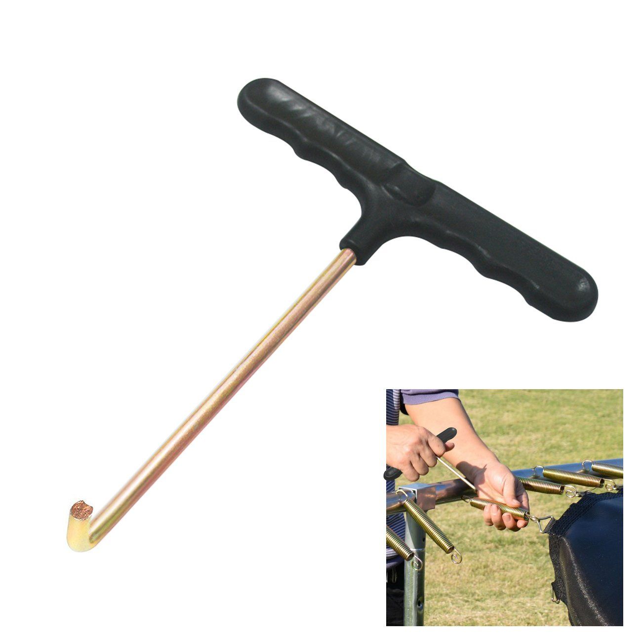 Trampoline Spring Pull Tool T-Hook Spring Puller Tool to Pull a Trampoline Spring Upper Bounce Trampoline Spring Pull Tool T-Hook — image 2