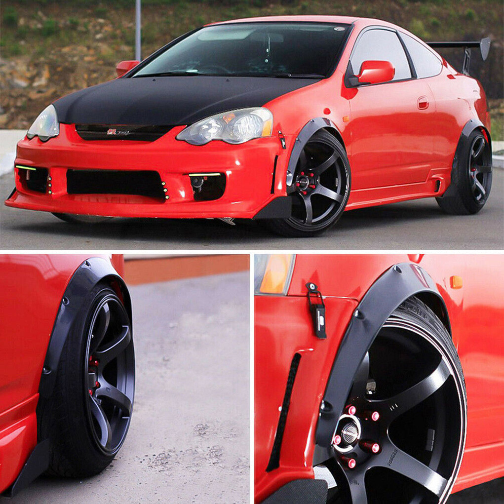 4 Pcs Universal Car Fender Flares Flexible Durable Body Wheel Extra Wide Arches — image 6