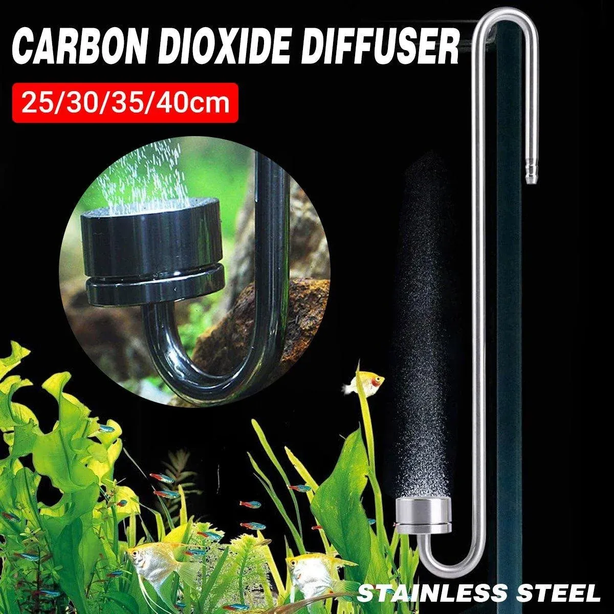 Stainless Steel Aquarium CO2 Diffuser Carbon Dioxide Atomizer Grass Tank Bubbler - 25cm — image 4