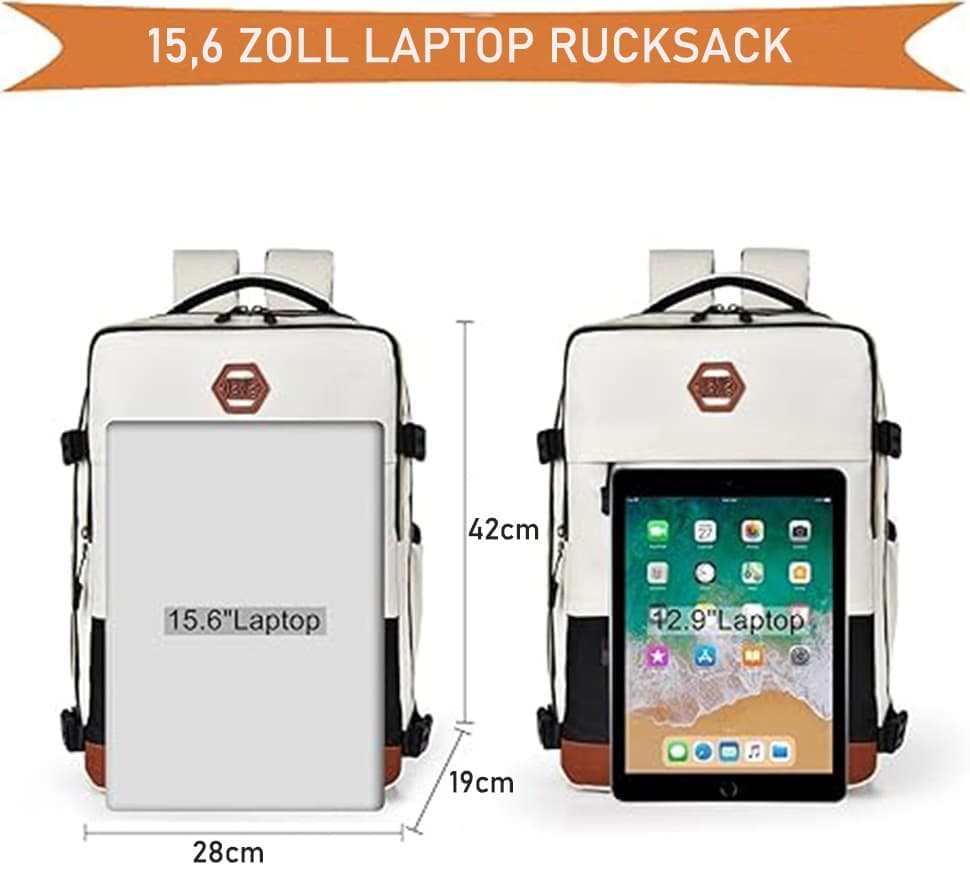 28L Multifunctional Backpack with Shoe Compartment for School Travel Work, Gray, 28 × 19 × 42 cm — image 2