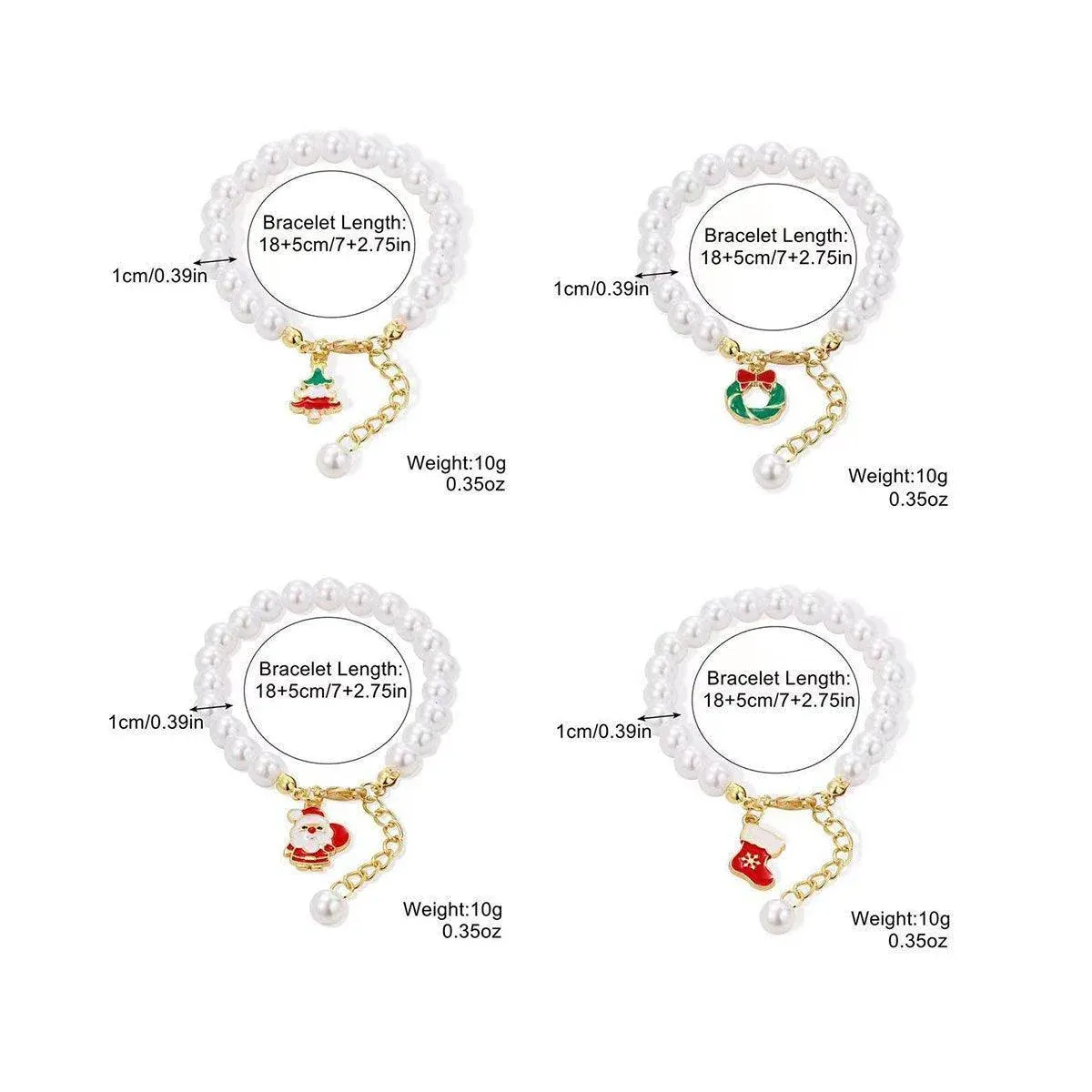 Faux Pearl Bracelet for Women Christmas Gift Adjustable Fashion Jewellery - Santa Claus โ image 5