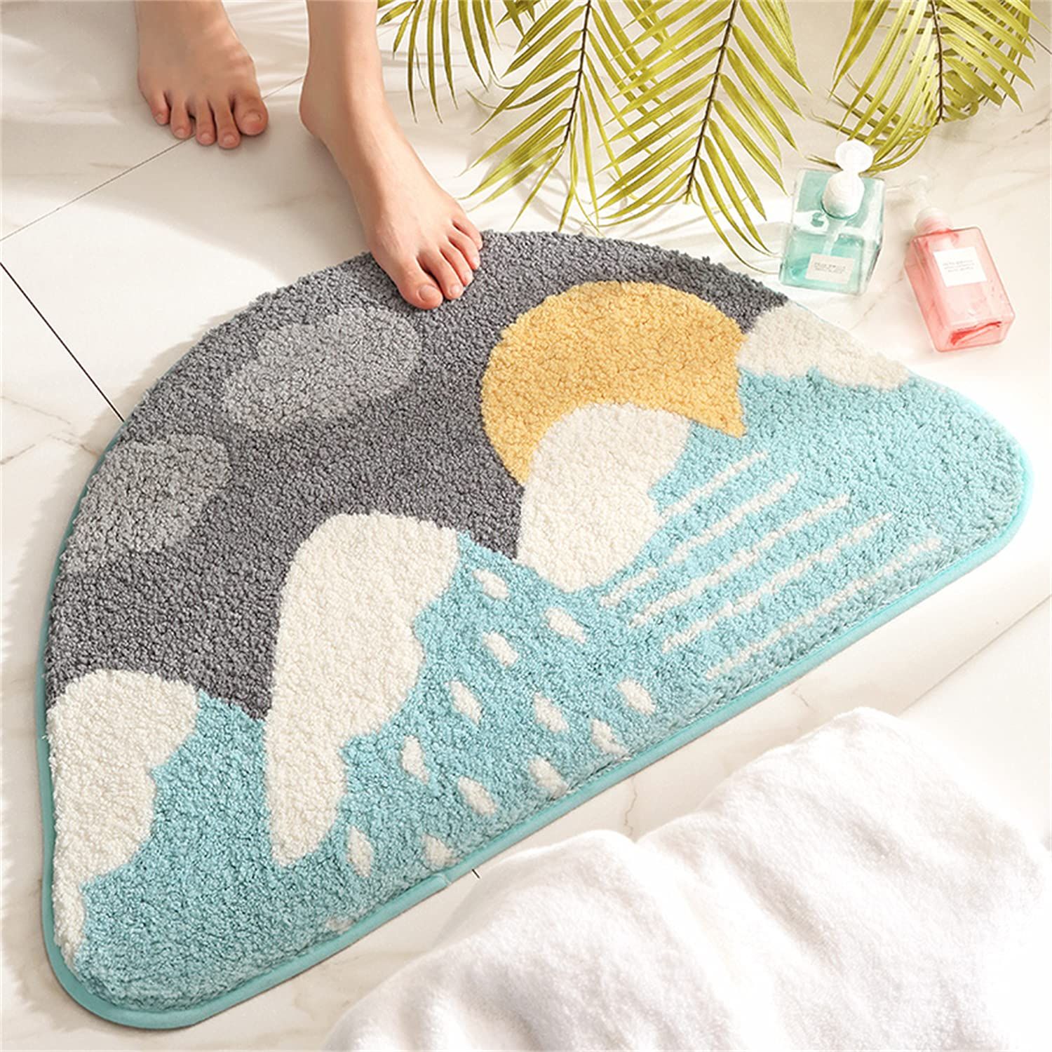 Bathroom Rug, Extra Soft Absorbent, Non Slip Bath Mat, Carpet for Tub, Shower, Bath Room, 17.8 x 29 Inch, Sky — image 4
