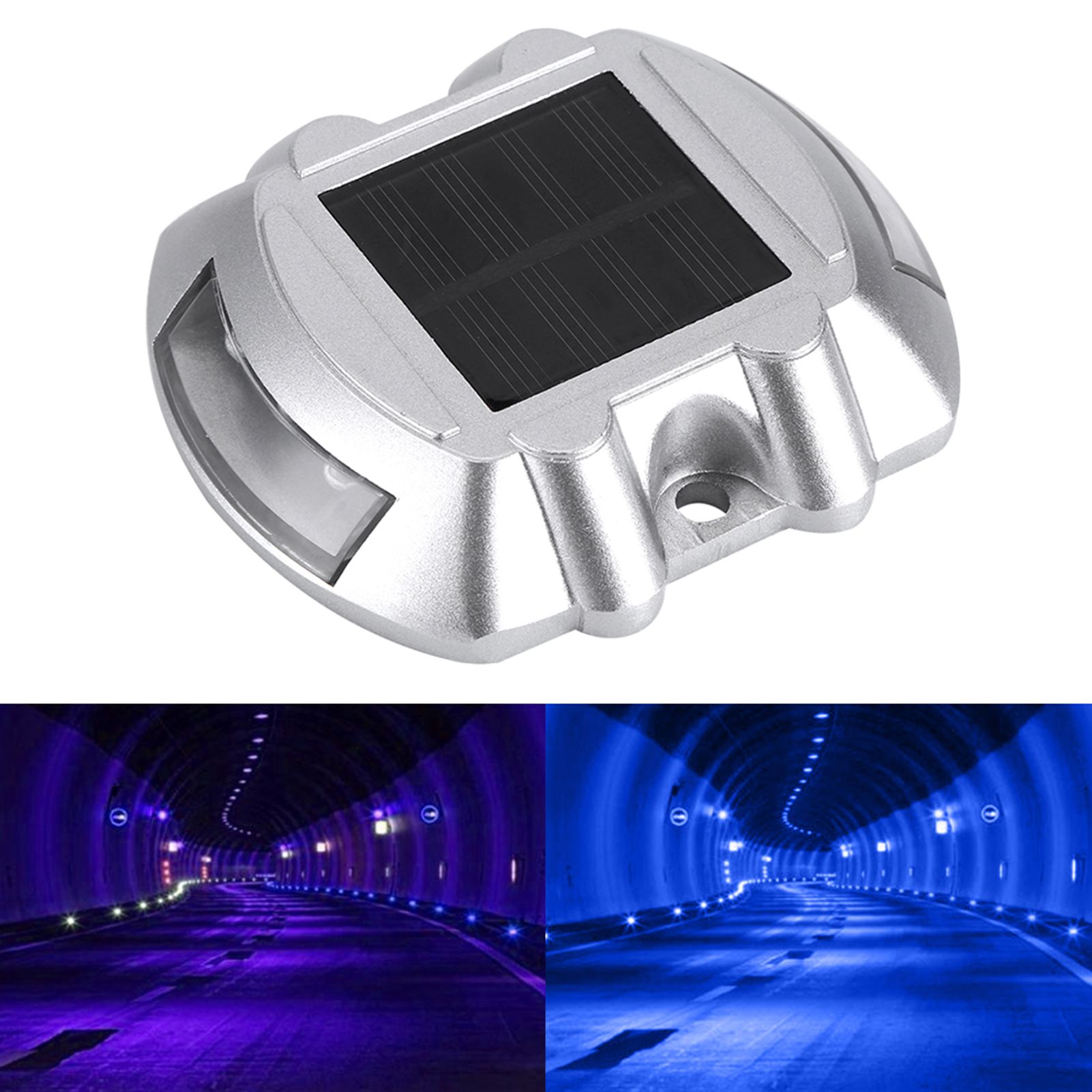 Casting Aluminum Solar Power 6 LED Outdoor Waterproof Driveway Pathway Light Road Lamp (Blue) — image 5
