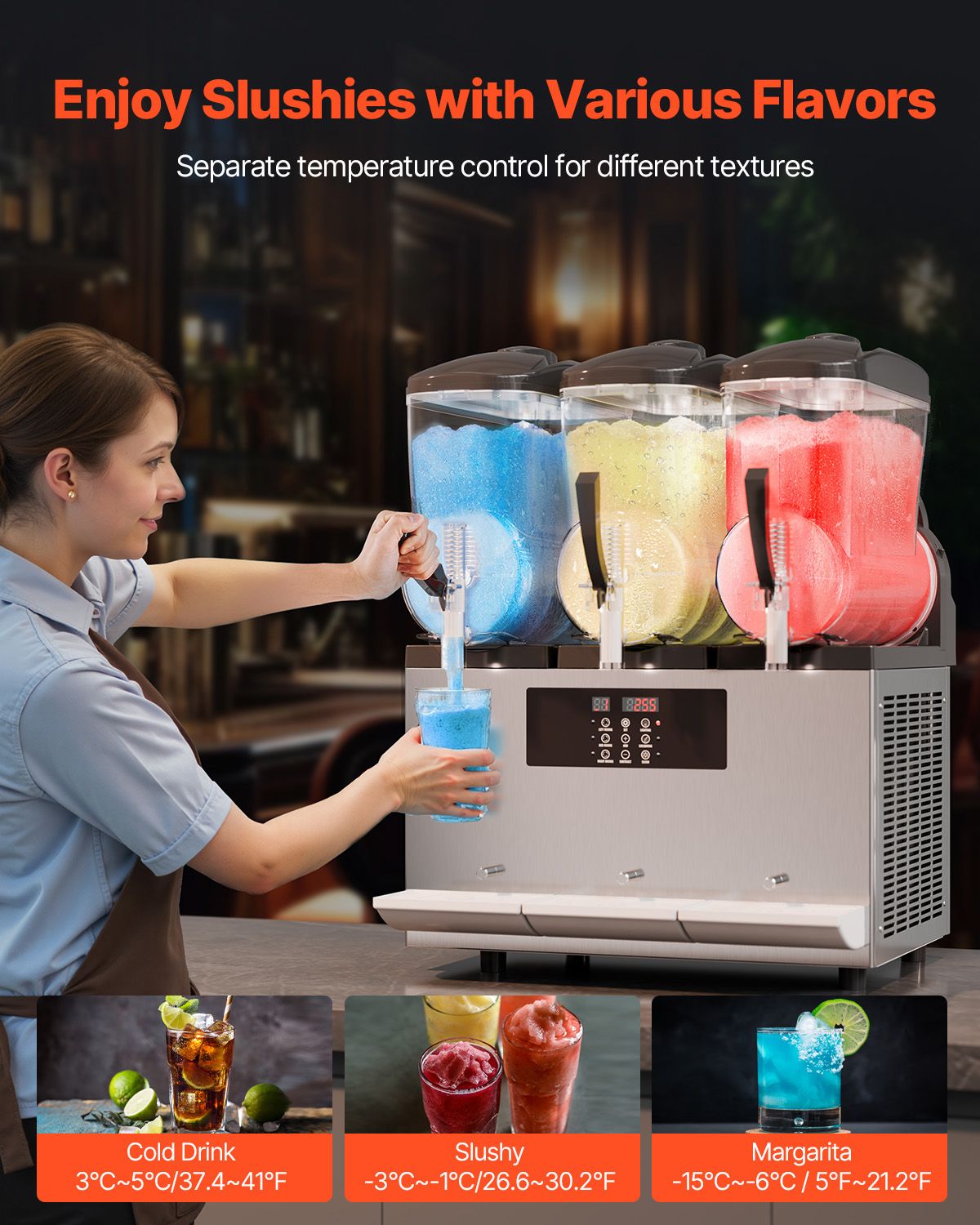 12Lx3 Tank Commercial Slushy Machine Margarita Smoothie Frozen Drink Maker — image 3