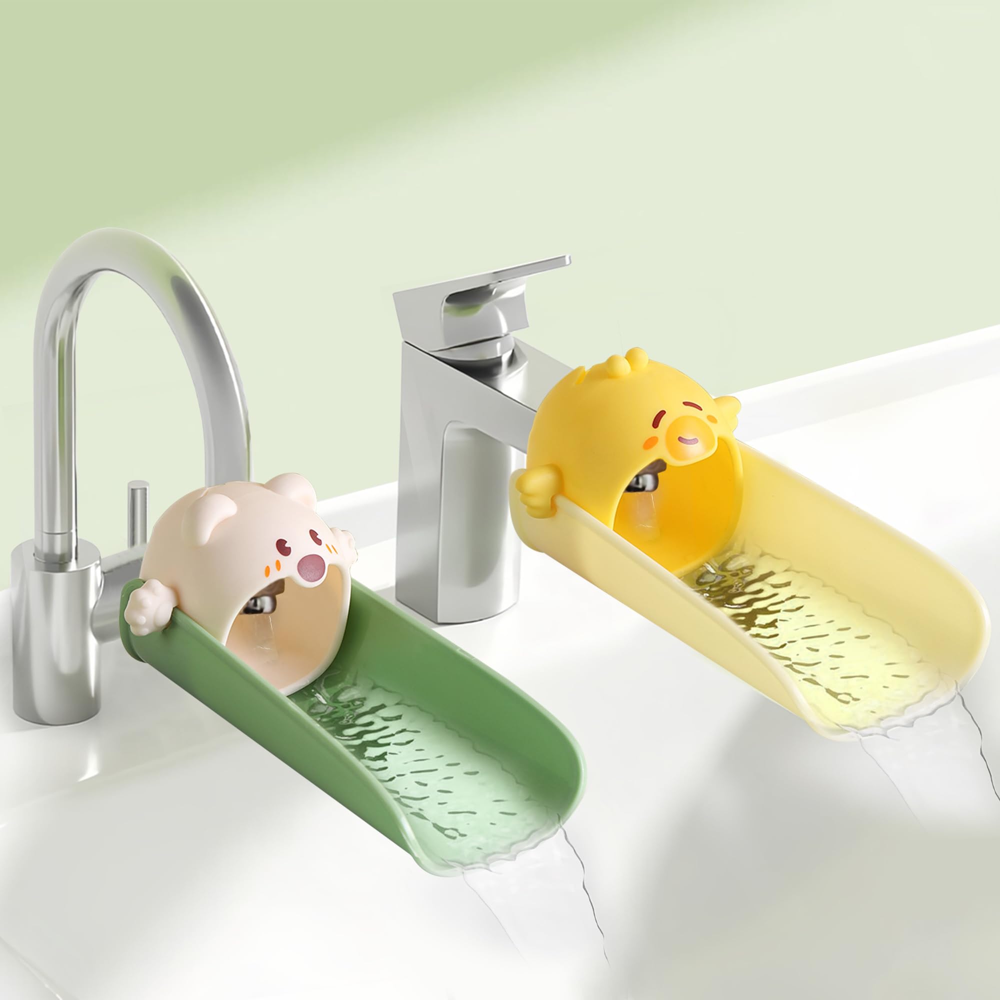 Cute Cartoon Faucet Extender for Kids – 14cm Water Flow Extension, Splash-Proof Hand Washing Aid for Toddlers, BPA-Free, Compatible with Most Kitchen and