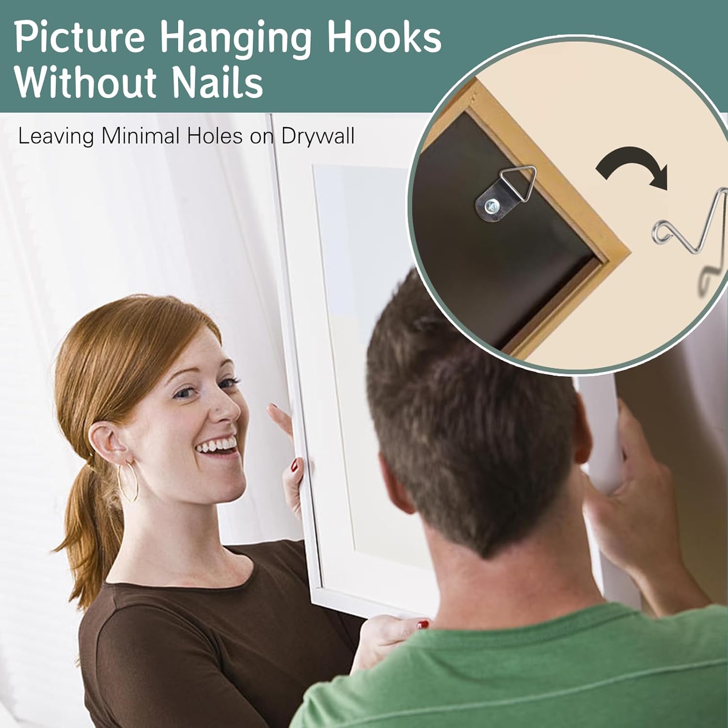 30Pcs Picture Hanger Hooks Super Hooks for Hanging Drywall Picture Hanging Hooks Heavy Duty Wall Hooks for Hanging Pictures, Photos, Frames, Planters, Art — image 5
