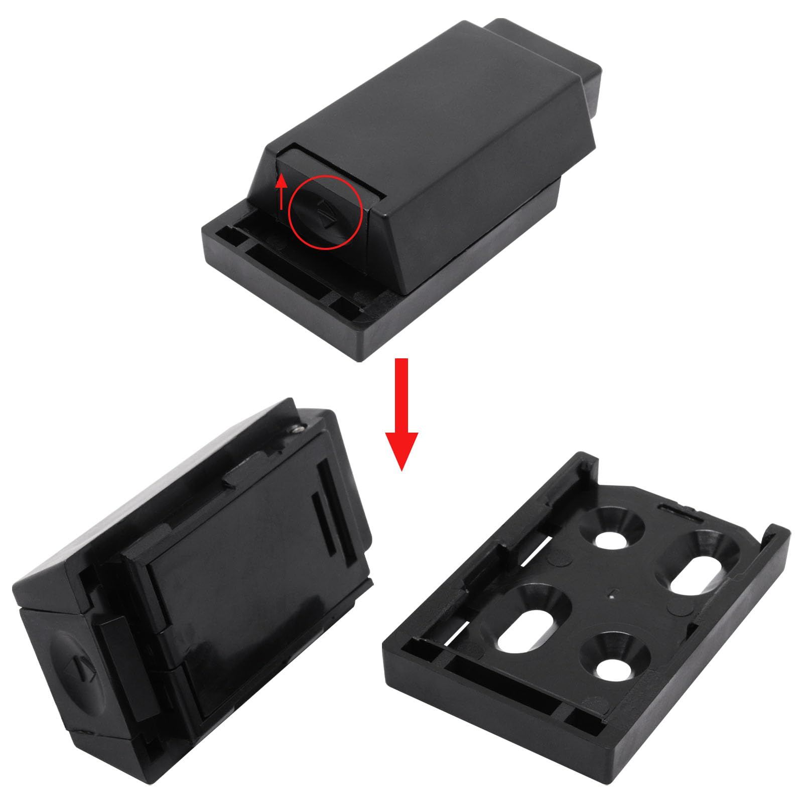 2 Pcs Push to Open Cabinet Latch, Heavy Duty Magnetic Touch Latches Hidden Door Latch, Black Push to Open Cabinet (Black) โ image 3