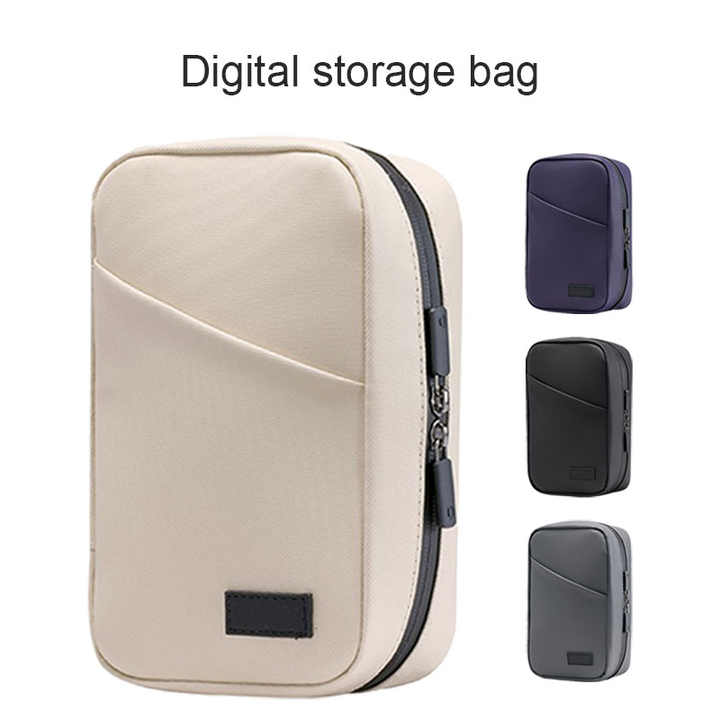Dark Purple Premium PU Leather Multi-Functional Travel Cable Organizer - Waterproof Digital Storage Pouch — image 2