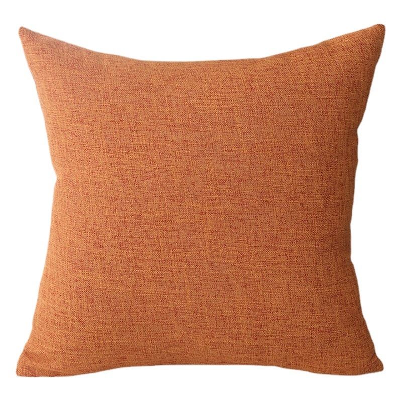 Le Su Cotton Linen Cushion Solid Color with Core 66# Olive Green 60X80-single pillowcase — image 2