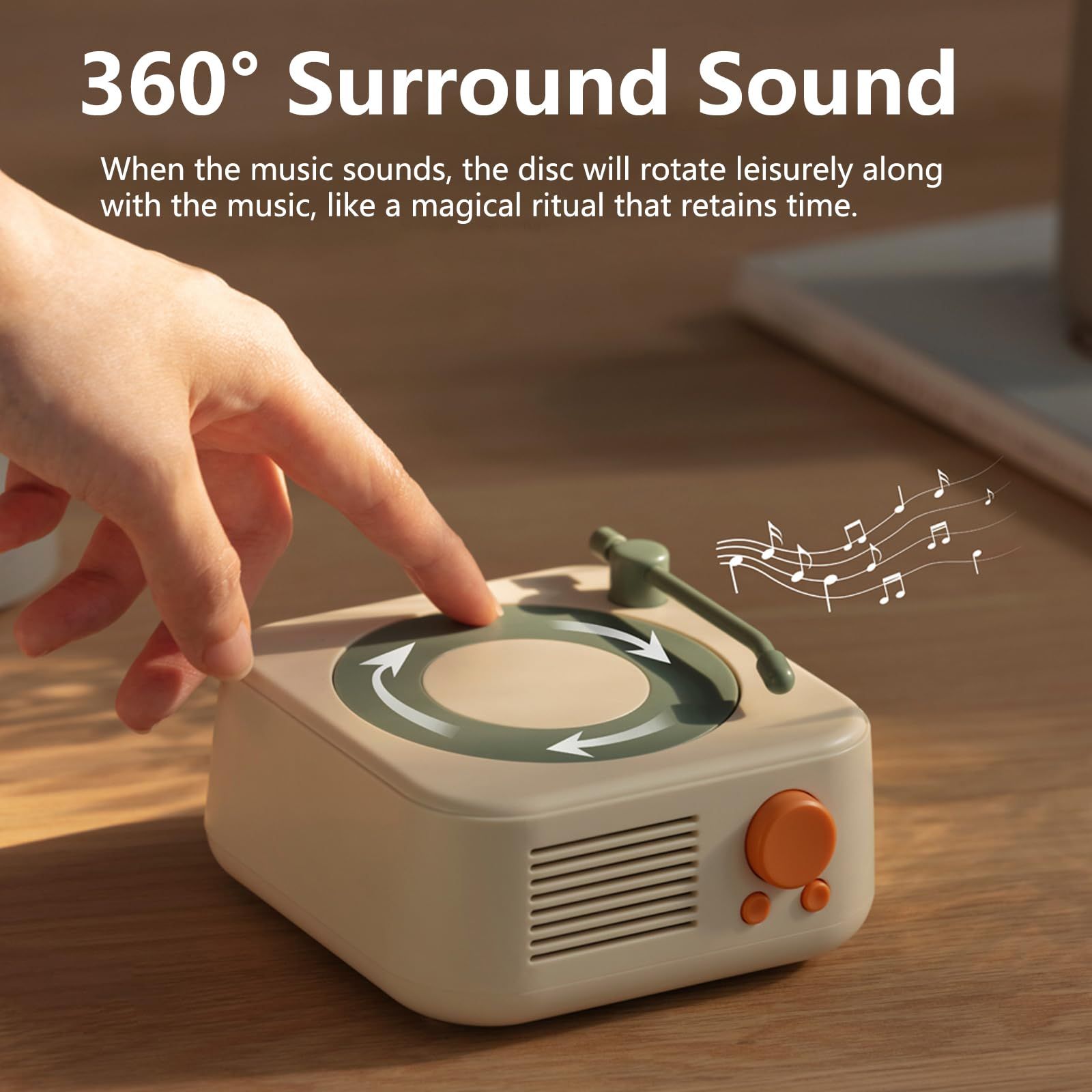 Old Fashioned Classic Style Bluetooth Speaker, Vinyl Record Player Style Bluetooth Speaker for Office Home Decor — image 3