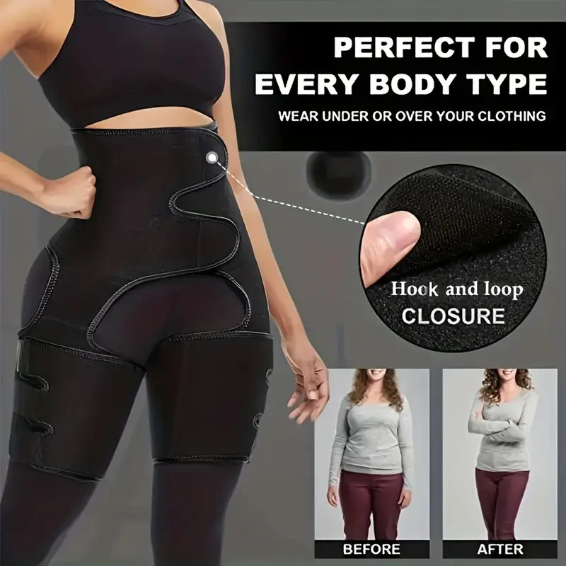 Yellow Women's 3-in-1 Body Shaper: Waist Cincher, Thigh Slimmer, Glute Lifter - Workout Gear (Size: XXL/XXXL) — image 5