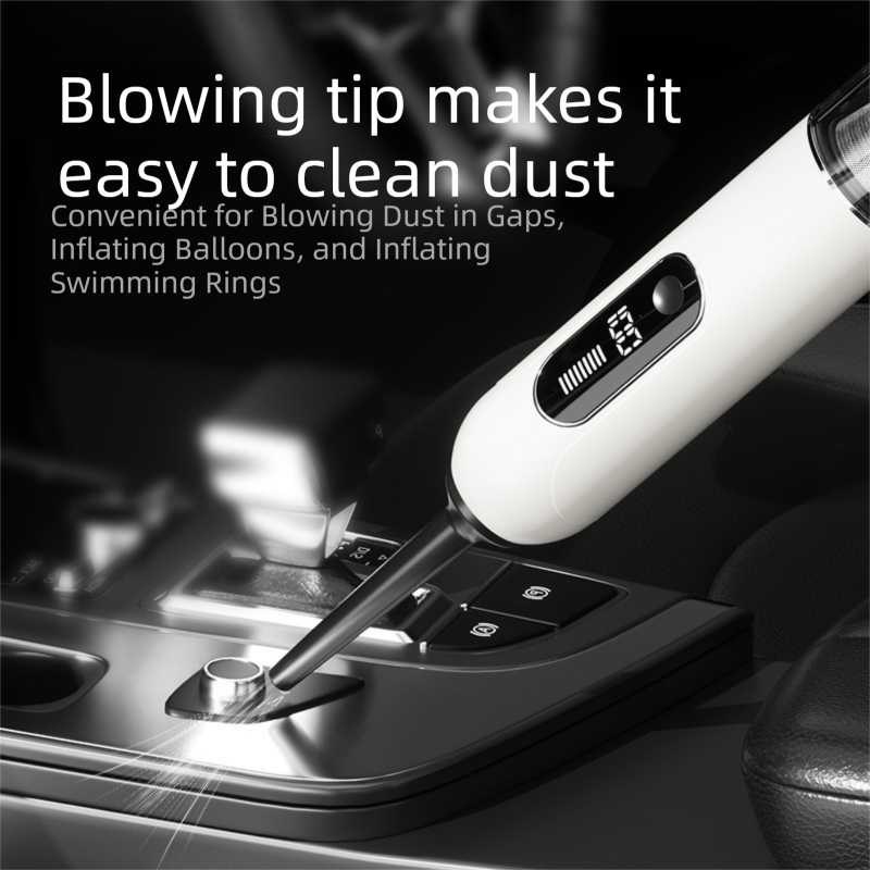 White 2-in-1 Cordless Handheld Car Vacuum Cleaner and Air Blower Powerful Suction Brushless Motor Portable Duster for Home and Auto — image 5