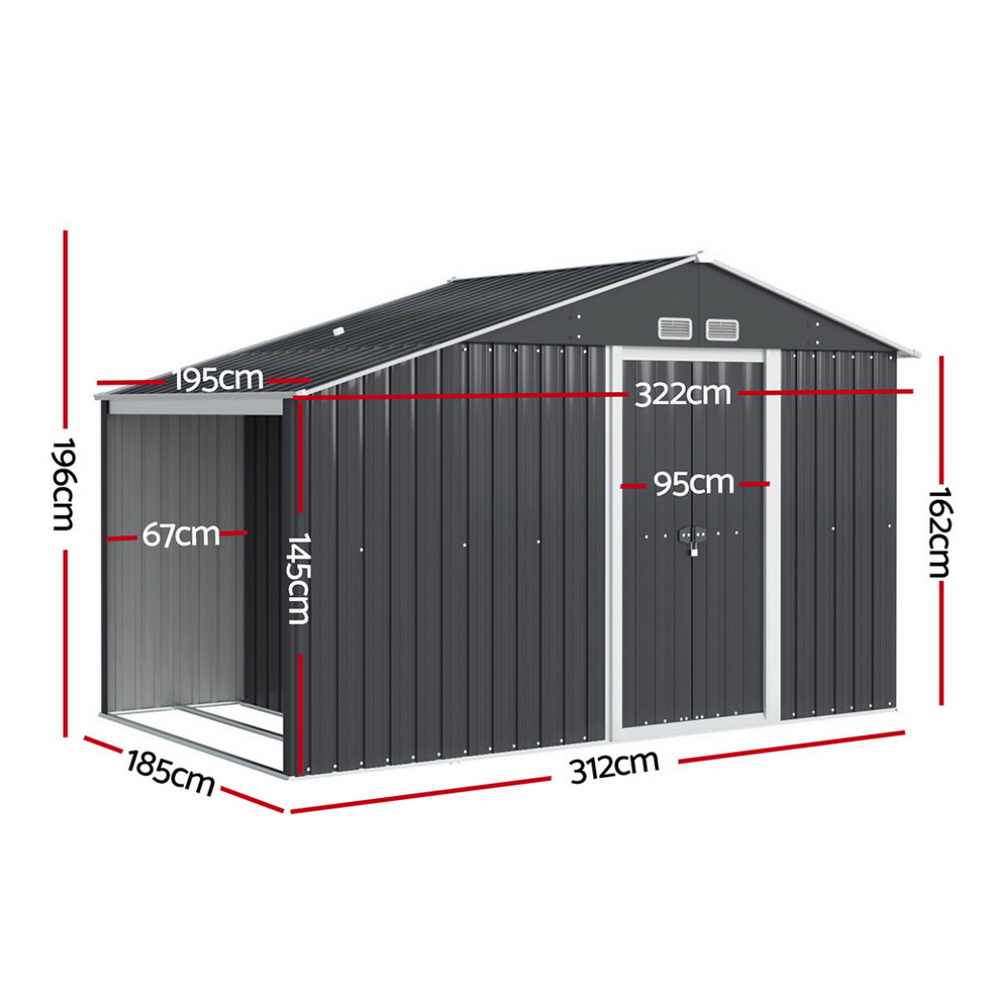 Giantz Garden Shed 3.22x1.96M Outdoor Storage Tool Workshop House Shelter โ image 2