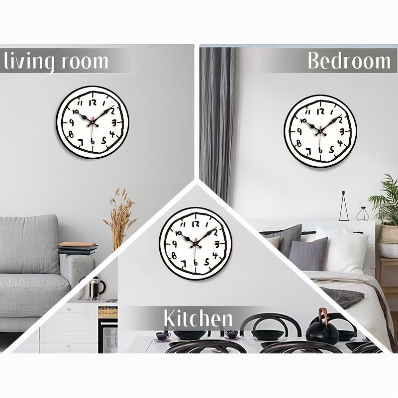 12in/30cm Modern Minimalist Wall Clock, Silent Non-Ticking Battery Powered Decorative Clock with Art Number Design for Living Room Kitchen Office — image 5