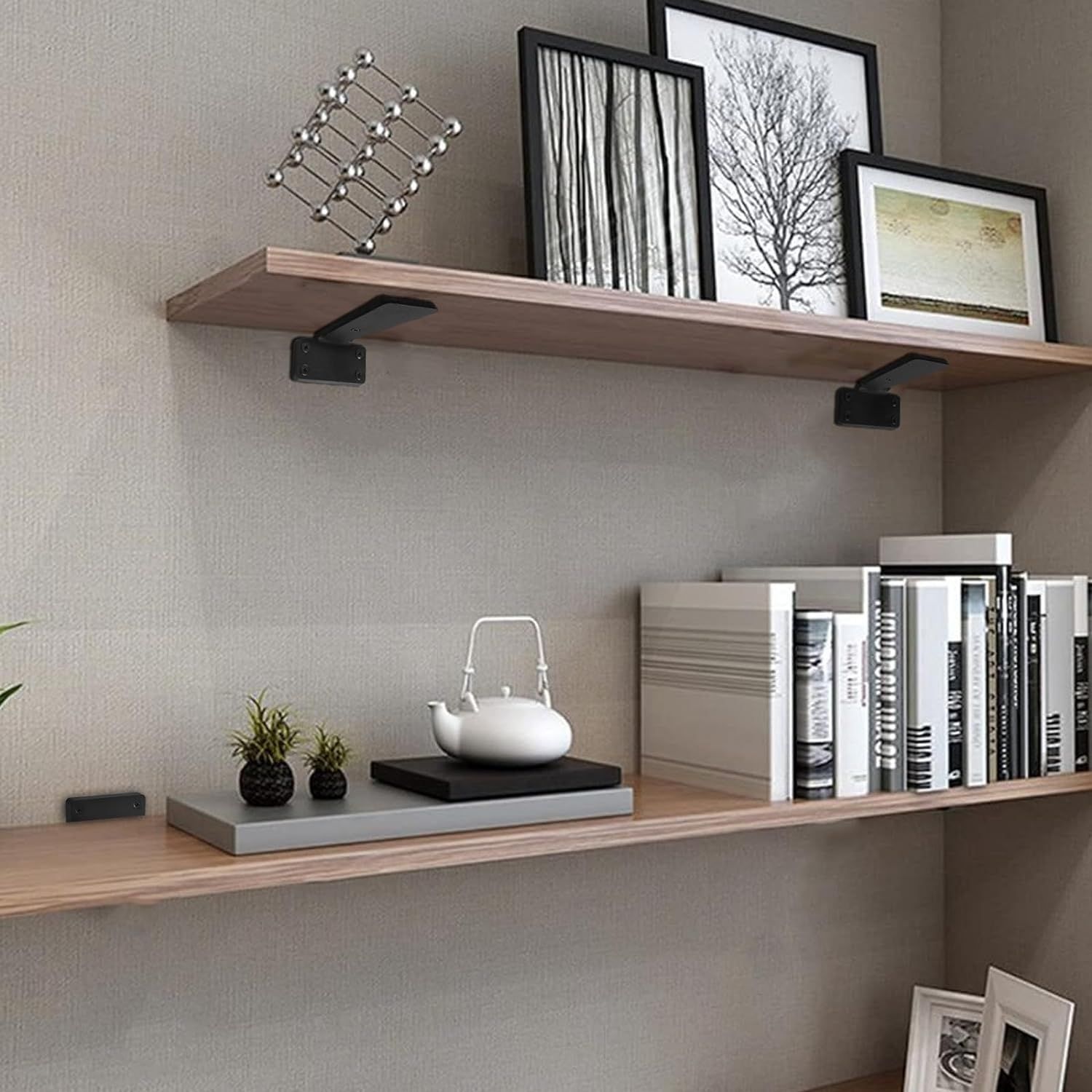 Black L Shelf Bracket Iron Shelf Brackets — image 3