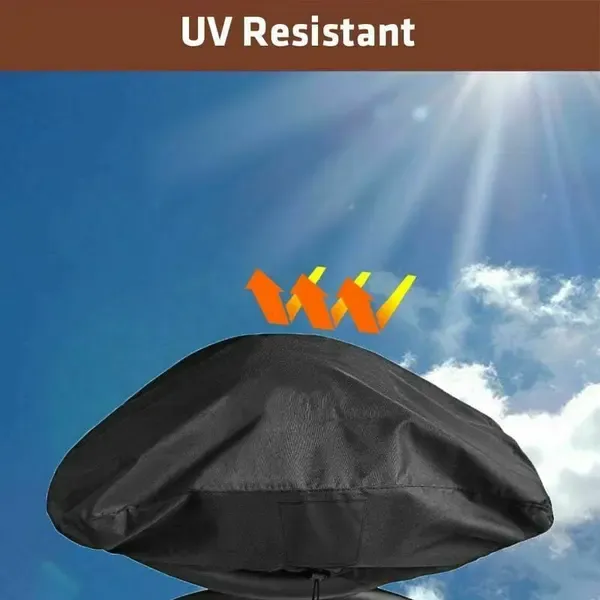 600D Waterproof Grill Cover with UV Protection for Weber Q100, Q1000, Q1200, Q1400 and Baby Q Portable Gas Grills, Black — image 4