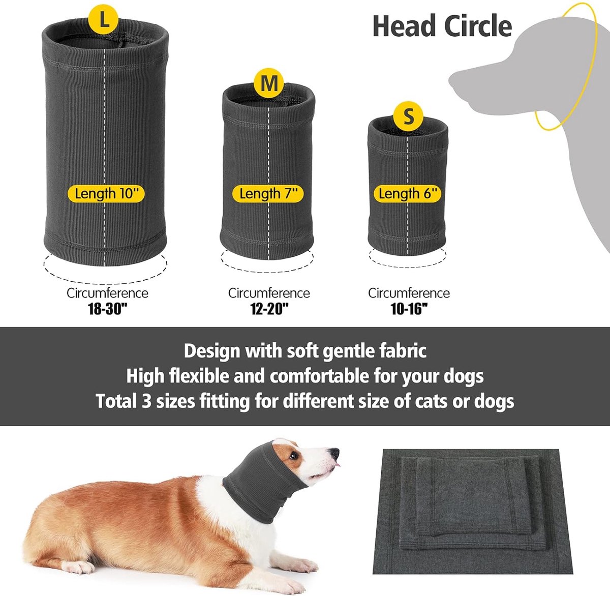 Dog Ear Protector - Dog Ear Protection - Noise-Dampening Dog Headband - Noise-Resistant Dog Neck Collar - Ear Protection For Dogs - Dog Ear Protector — image 4
