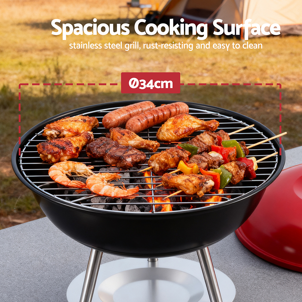 Grillz Charcoal BBQ Grill Portable with Lid for Camping Outdoor — image 5