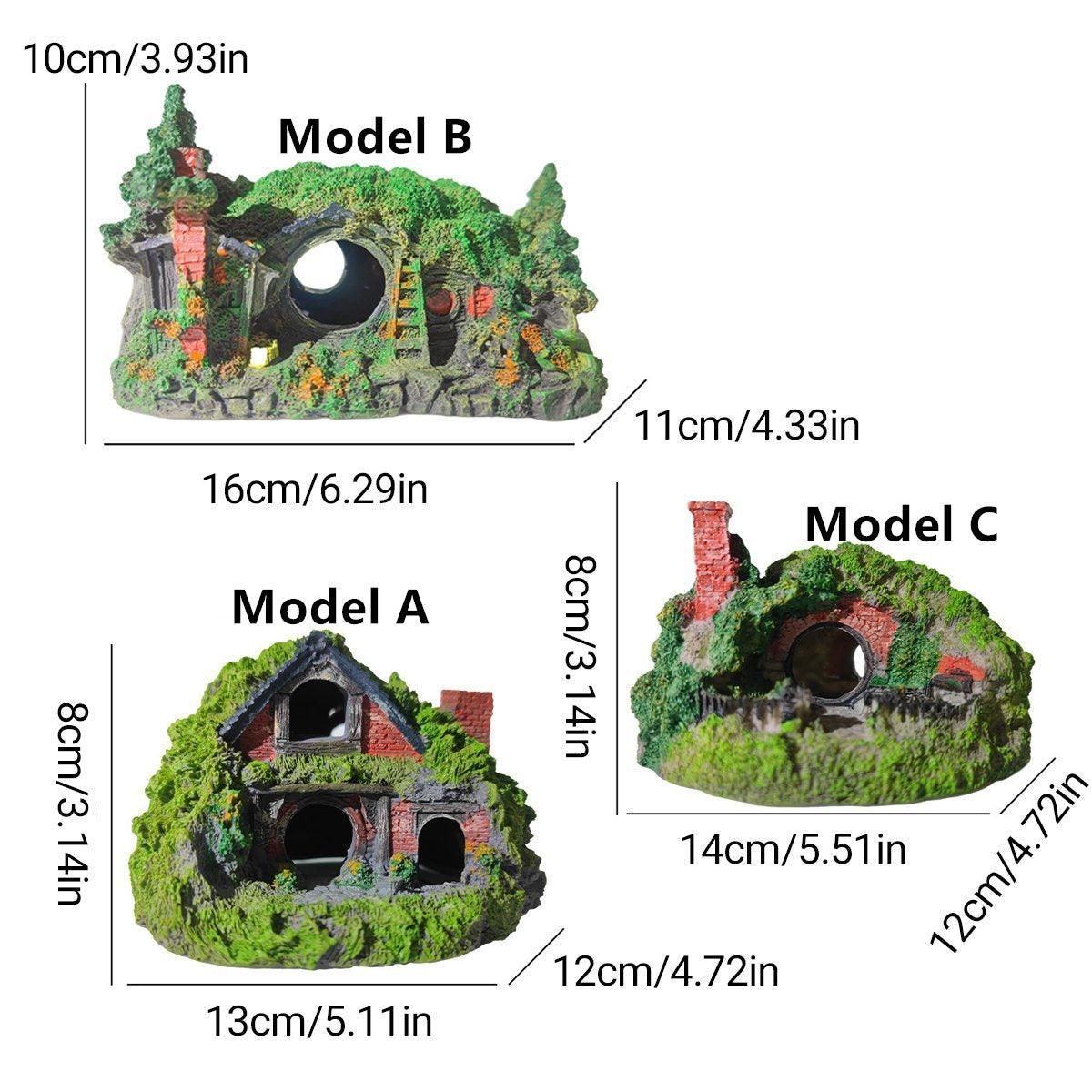 Resin Grass House Aquarium Ornament Natural Fish Tank Decoration Hideaway - A โ image 4