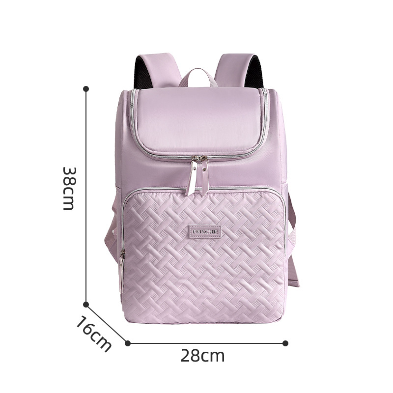 Green Stylish Quilted Diaper Bag Backpack - Large 17L Capacity Lightweight Nappy Bag for Mum โ image 5