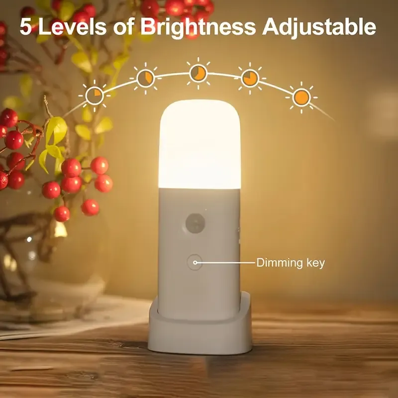 Smart Motion Sensor Night Light, 2000mAh Large Capacity Battery, 5-Level Dimming, Auto-On When Getting Up at Night, Energy-Saving & Worry-Free. Cool โ image 2