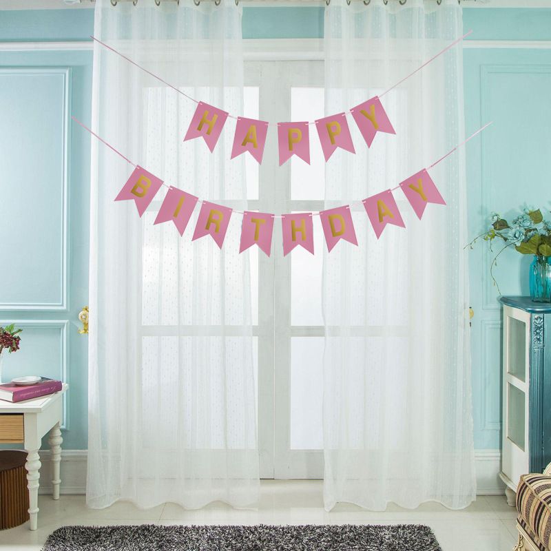 2 pcs Birthday Banner Sign Happy Birthday Bunting Banner Garland for Kids Girl Woman Birthday Tea Party Decorations Bunting — image 3