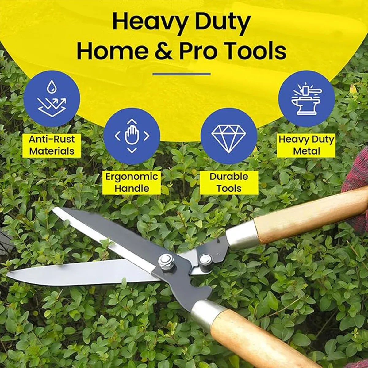 Garden Pruning Shears with Wooden Handle Trimming Sharp Durable Rust-Proof — image 4