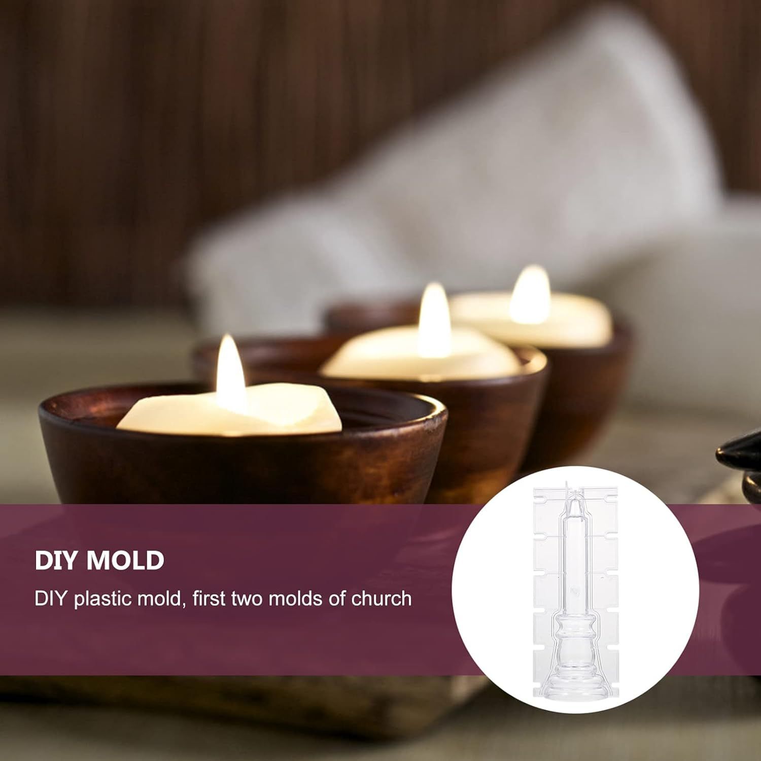 Candle Making Mould Candlestick Shape Decoration Handmade Accessories Supplies Crafting Portable Tool Cylinder DIY Birthday, Medium — image 4