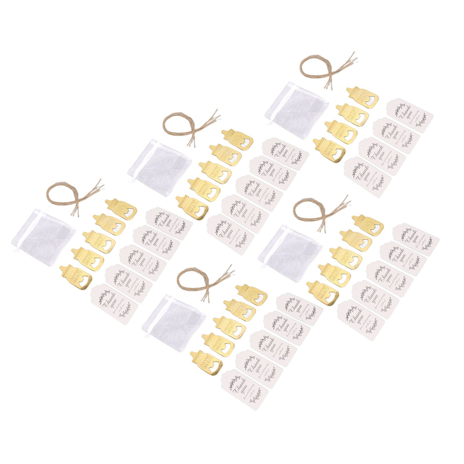 24 Set Baby Bottle Opener Zinc Alloy Cute Baby Bottle Shaped Bottle Opener Baby Shower Return Gift for Baby Shower Party Golden — image 5