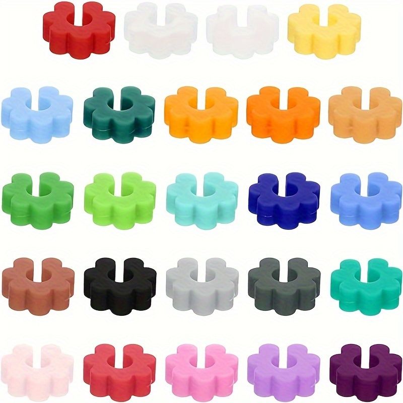 24pcs Vibrant Silicone Wine Glass Markers, Durable Reusable Drink Charms for Parties Events Cocktails Champagne