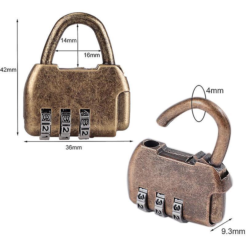 4pcs Vintage Mini Padlock - Diary & Luggage Combo Lock Set — image 2