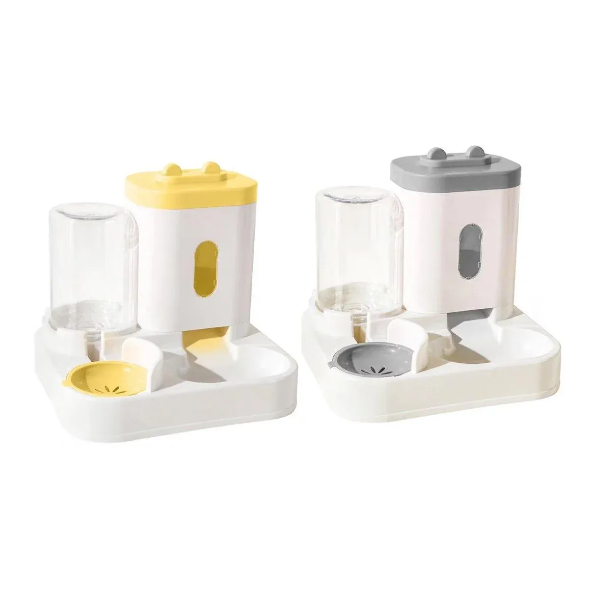 2in1 Pet Bowl Vertical Feeder and Drinker Cat Dog Bowl Water and Food in One - Grey โ image 3
