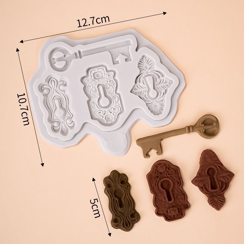 Chocolate Keyhole Key Pattern Mould for DIY Cake Decorating Cupcake Topper Candy Baking Sugarcraft Making