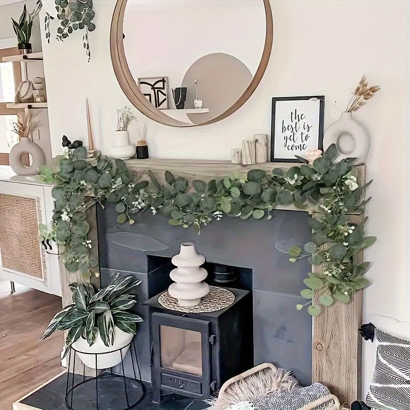 Green White Artificial Eucalyptus Garlands White Baby'S Breath 180 Cm Garlands Durable โ image 4