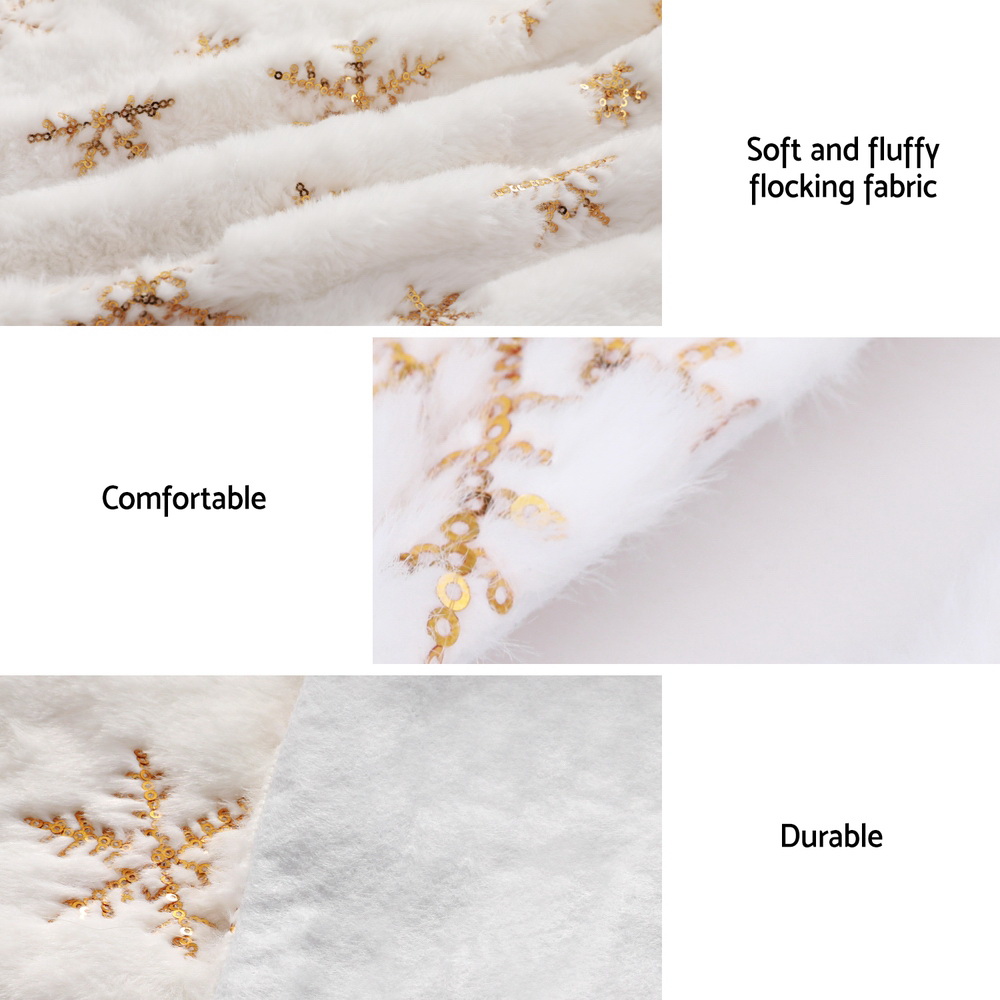 Jingle Jollys Christmas Tree Skirt 120cm Snowflake Ornaments Xmas Decorations β image 5