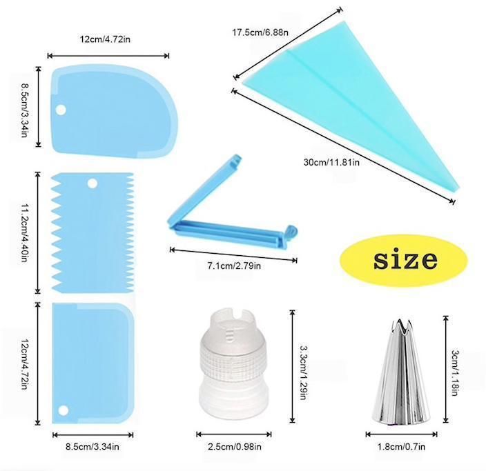 14-Piece Purple Tulle Set, Liquor Bag Tweezers Dough Scraper — image 5