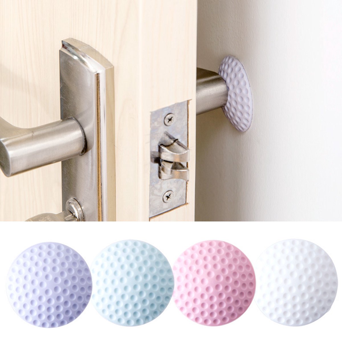 Door Stoppers - 4 Pieces - Door Handle Buffers - Bumpers - Self-Adhesive - Wall Protectors - Door Handle Protection - Door Stopper - Door Buffer - Door