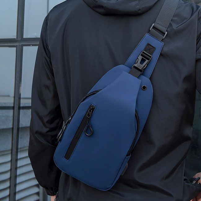 Gray Men's Sling Chest Bag - Lightweight Large Capacity Crossbody Shoulder Bag with Adjustable Strap for Commuting, Travel, Outdoor and Daily Casual — image 2