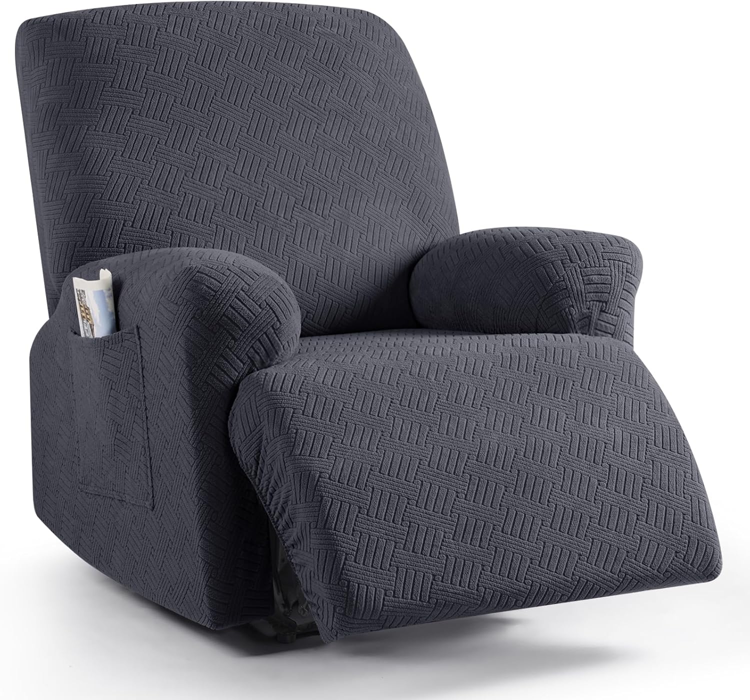 Recliner Covers, Stretch Reclining Chair Covers, Recliner Sofa Slipcovers Stripe Jacquard Recliner Couch Covers Furniture Protector Covers for Pet Kid (1