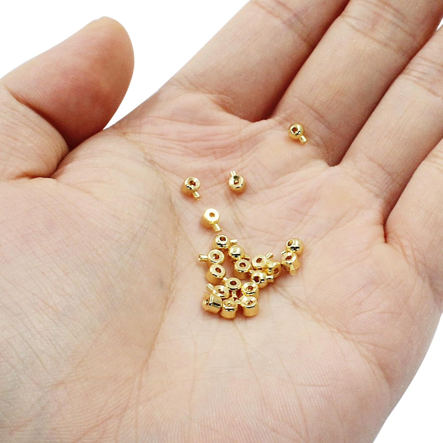 20Pcs Gold Plated Brass Rondelle Spacer Beads 3mm for DIY Bracelet Necklace Jewelry Making — image 5