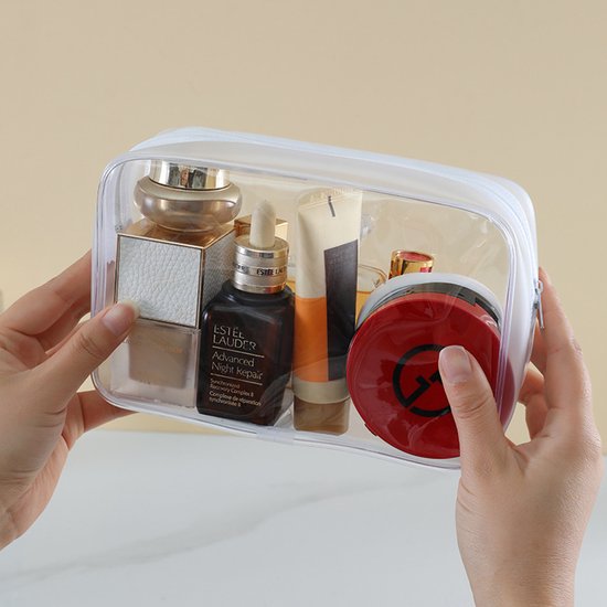 4-Piece Transparent Travel Toiletry Bag - Portable Makeup Bag - Multifunctional Waterproof Set - Skin Care & Makeup Bag — image 3