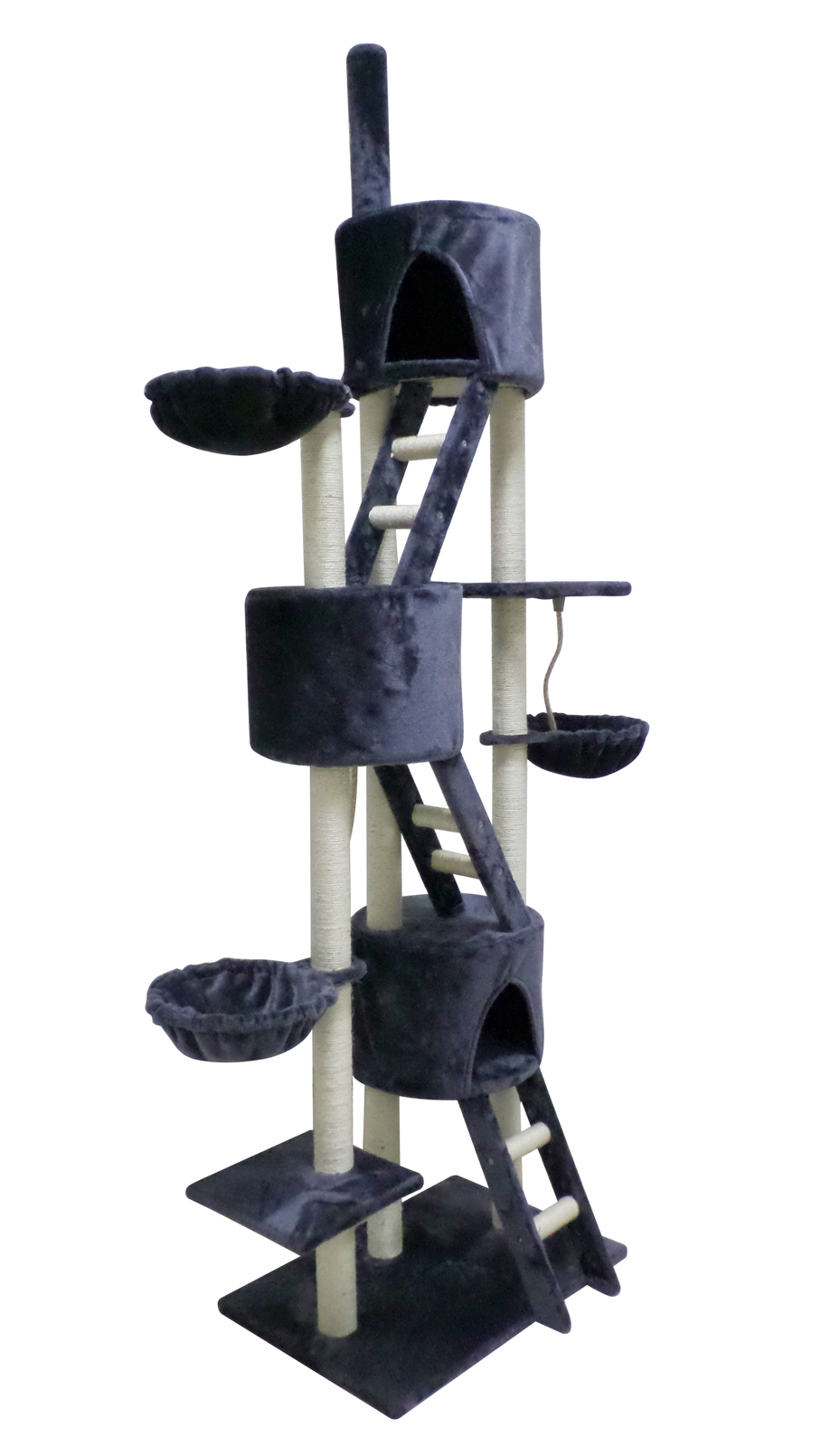 YES4PETS 244 cm XL Multi Level Cat Scratching Post Tree Scratcher Pole- Grey โ image 2