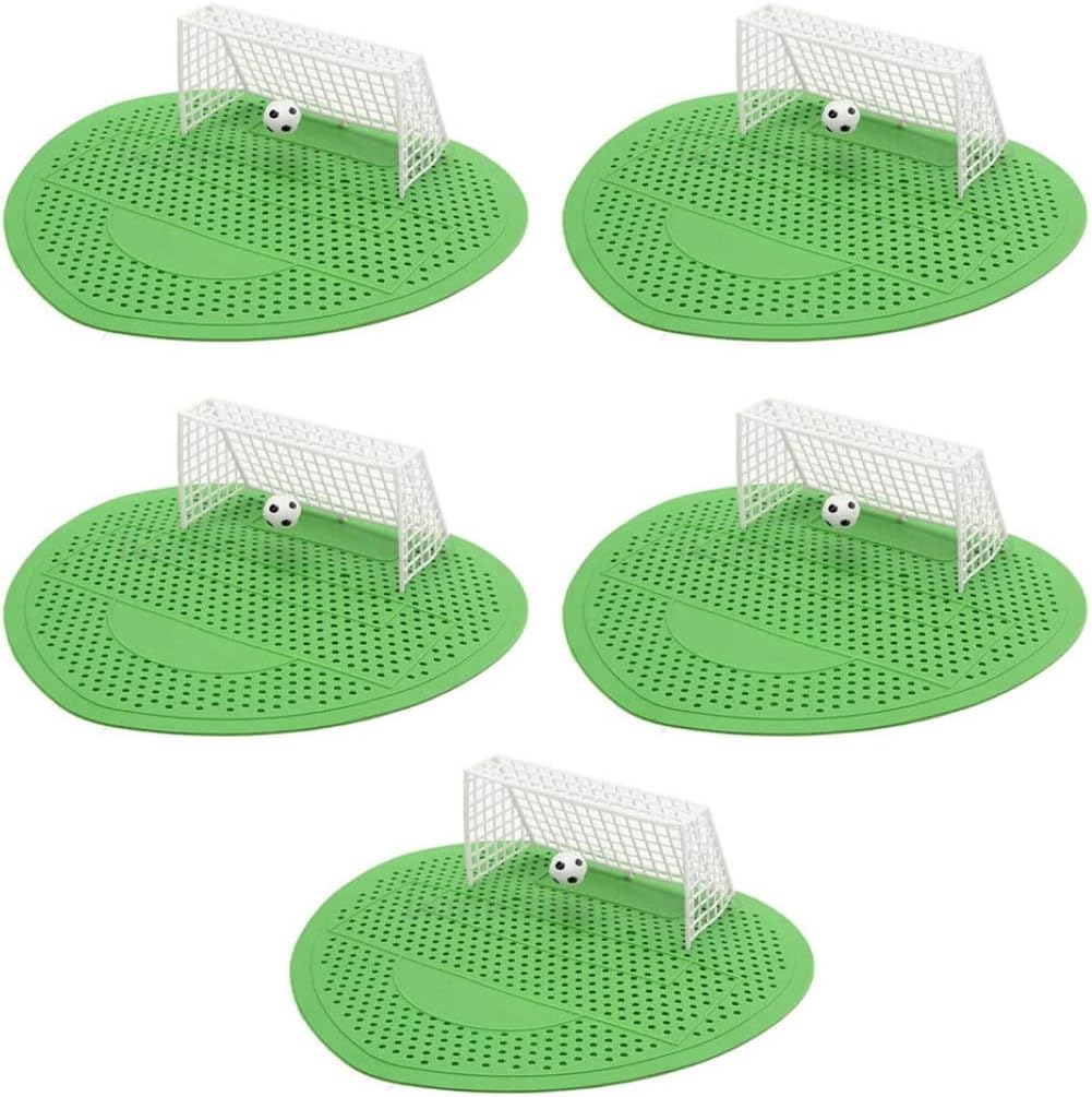 Urinal Screen Anti Odor Football Male Toilet Cleaner Splash Guards Soccer Goal Filter Mats Green 5PCS Urinal Screen Urinal mats Urinal Sieve Football Male — image 4