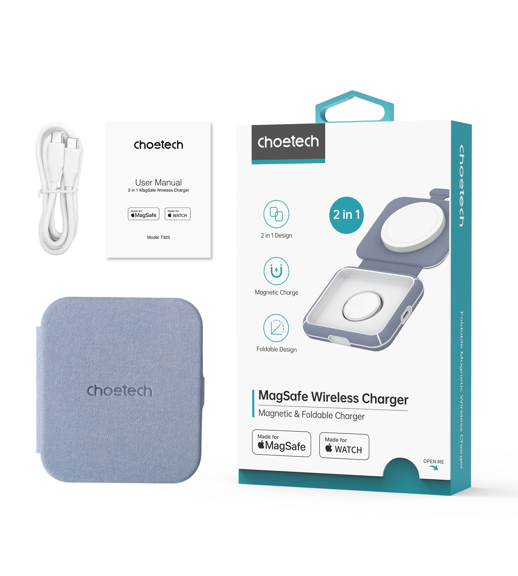 CHOETECH T323 2-in-1 Magsafe&MFI Wireless Charger — image 4